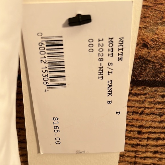 NWT Alix NYC Mott Bodysuit S/L Tank White. Tag shows S/L but probably One Size. - Picture 4 of 6